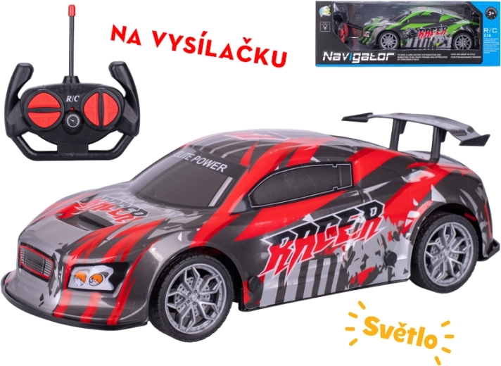 RC racerbil 26 cm med fuld styring og lys