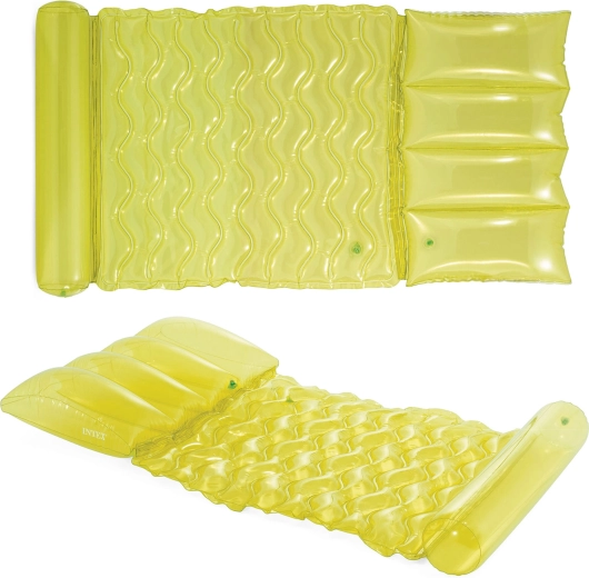 Oppustelig limegrøn bademadras til vandet INTEX 173 × 89 cm
