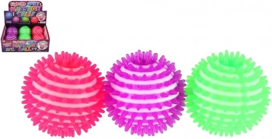 Massage antistress gummibold med lys 8 cm