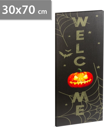 LED-halloweenbillede til væggen med teksten Welcome