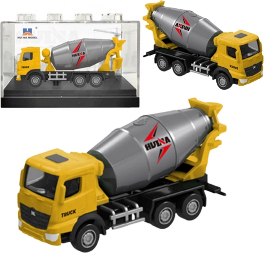 Samlermodel blandingsvogn Huina gul 1:80
