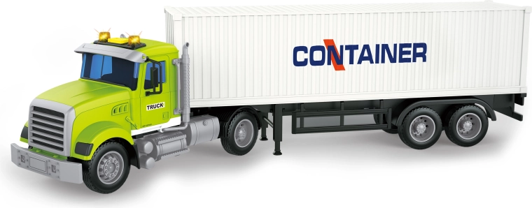 Lastbiltrækker med container og lys- og lydeffekter, 48 cm