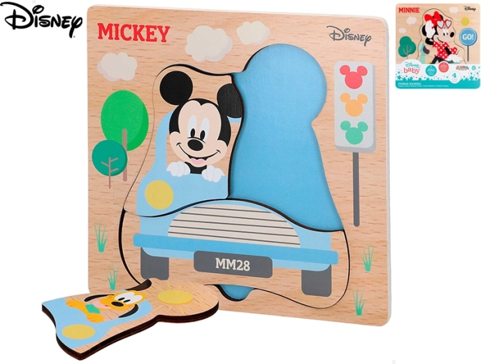 Træpuslespil DISNEY Mickey og Minnie til de mindste (4 brikker)