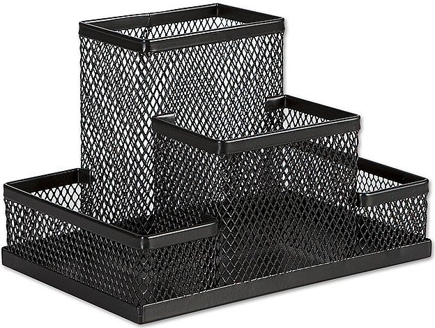 Metal universal skrivebordsorganizer til skriveredskaber, sort
