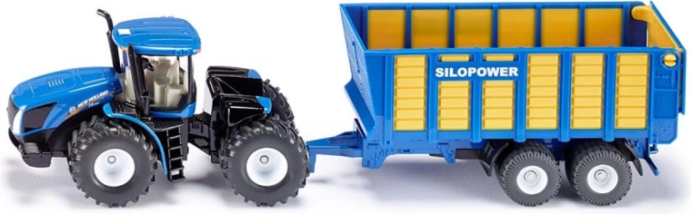 Siku traktor NEW HOLLAND med trailer 1:50