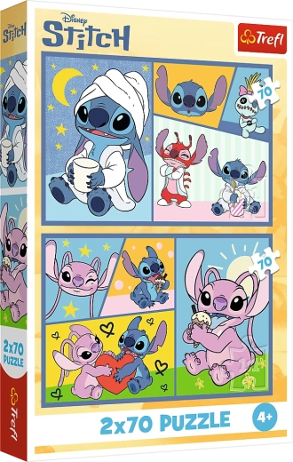 Puslespil 2x70 - Disney Lilo og Stitch - Ingen kedsomhed med Stitch