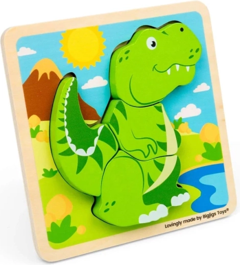 Bigjigs Toys træ-indsætningspuslespil T-Rex