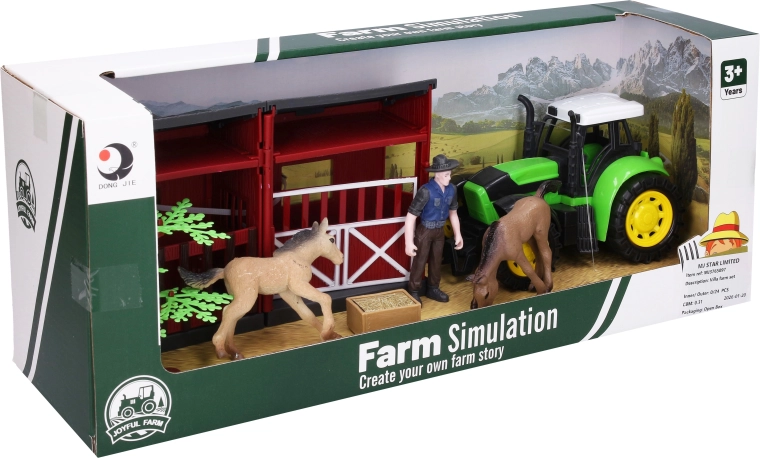 Gård med traktor – legesæt 22 cm - 1 stk.