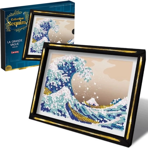 La grande vague pailletbillede – havbølge, kreativt sæt 1680 stk.