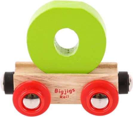 Trævogn til togbane Bigjigs Rail - bogstav O