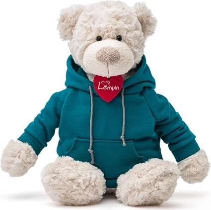 Woodyland plys-bamse Spencer i blå hættetrøje 36 cm