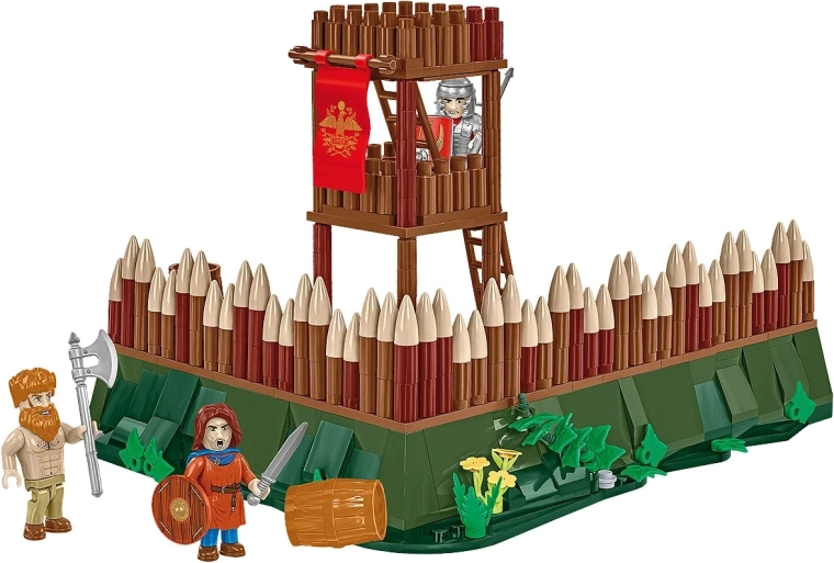 Detaljeret vagttårn med palisade