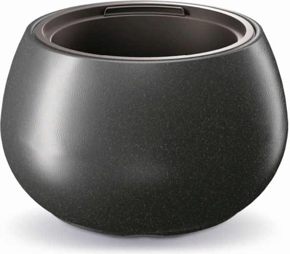Urtepotte Heos Eco Wood med indsats, antracit, diameter 43,6 cm
