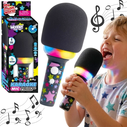 Woopie trådløs karaoke-mikrofon med højttaler, sort, Bluetooth