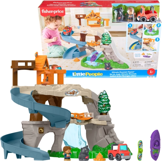 Fisher-Price Little People stort bjergeventyr – legesæt med bane og rutsjebane