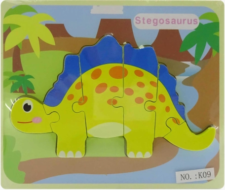 Indsætningspuslespil dinosaur i træ