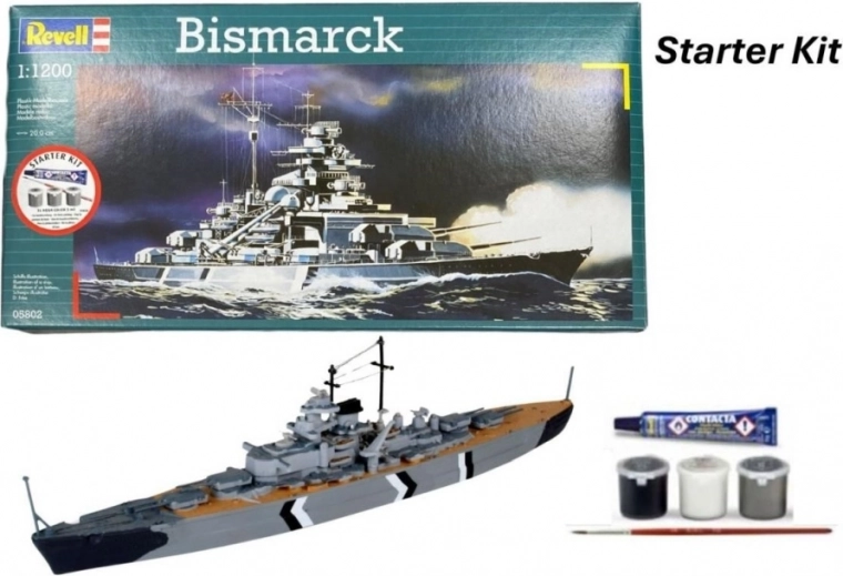 Revell Starter Kit Bismarck 1:1200 – startsæt til slagskibsmodel