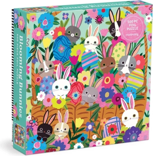 Mudpuppy foliepuzzle Kaniner i blomster 500 brikker