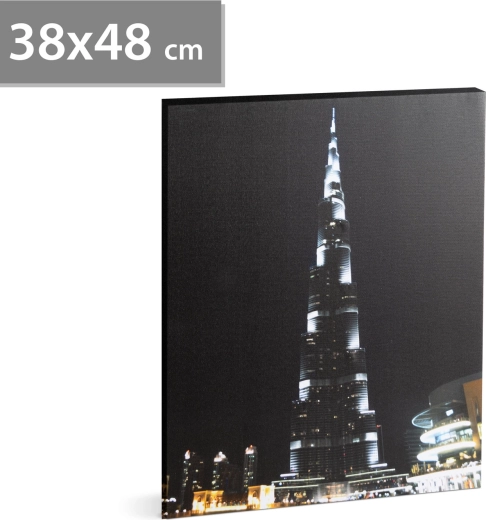LED-vægkunst Burj Khalifa, 38 × 48 cm