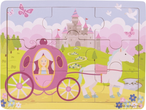 Træpuslespil Prinsesse med karet fra Bigjigs Toys