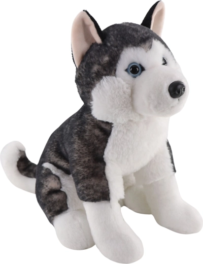 Plys husky siddende 25 cm