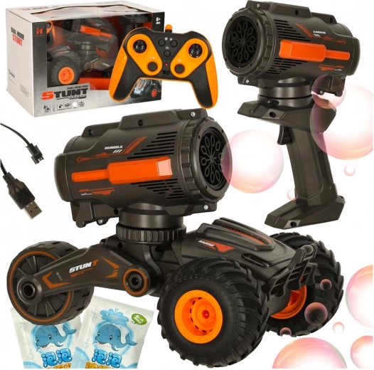RC-stuntbil med boblemaskine og fjernbetjening