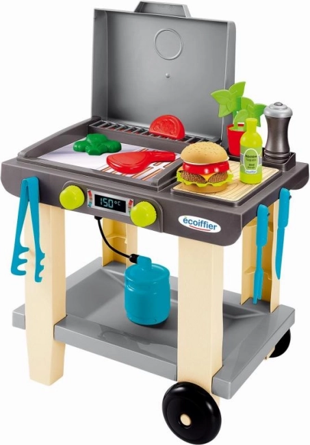 Legetøjsgasgrill til børn med bord og tilbehør