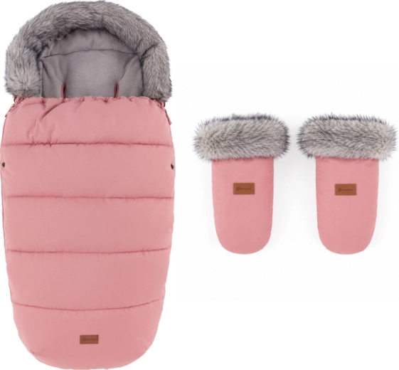Petite&Mars vintersæt – kørepose Comfy 4-i-1 og barnevognshandsker Fjora old rose