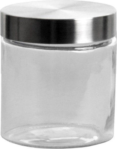 Glasbeholder 0,9 l med låg i rustfrit stål