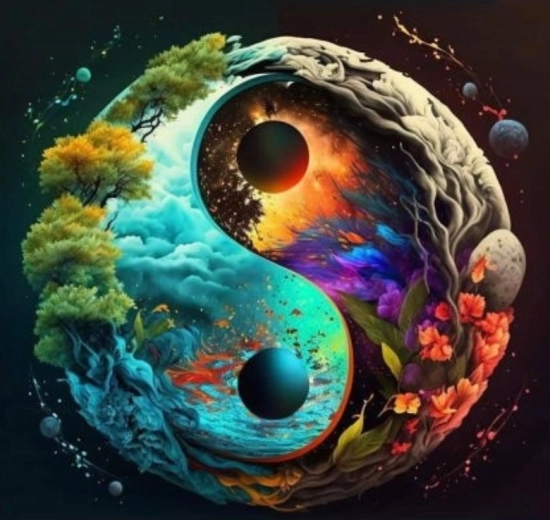 Maling efter tal Yin Yang 40 × 50 cm