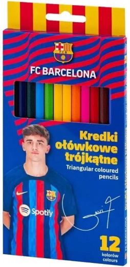 Trekantede farveblyanter ASTRA, 12 stk., FC Barcelona