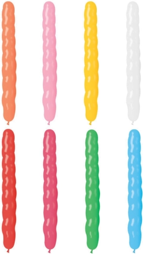 Gemar lang spiralballon i pastelfarver 8/25 cm - 1 stk.