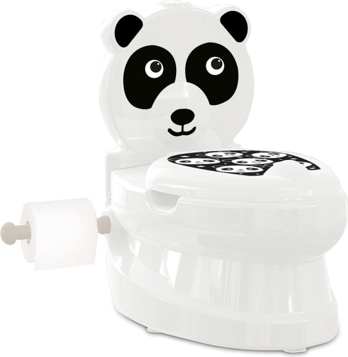 JAMARA Panda-børnepotte med skyllelyd og toiletpapirholder