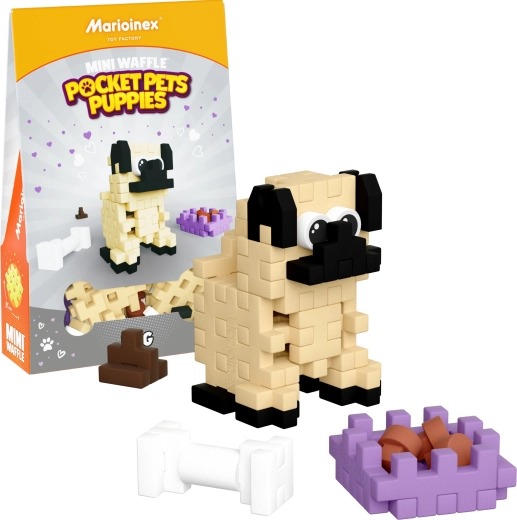 Konstruktionssæt Mini Waffle Pocket Pets – mops-hvalp fra Marioinex