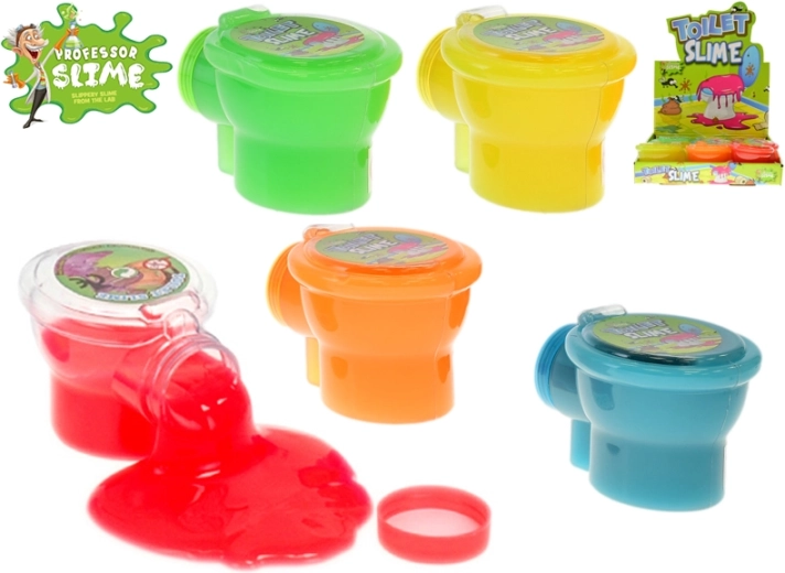 Professor Slime toilet med slim 10 cm, 6 farver