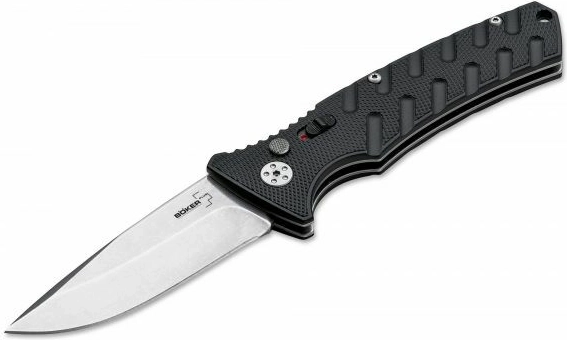 Automatisk kniv Böker Plus Strike drop point sort, 8,5 cm