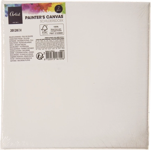 Malred på blindramme 20 × 20 cm, 2 stk
