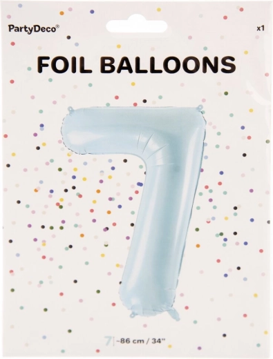 Folieballon tal 7 blå 86 cm