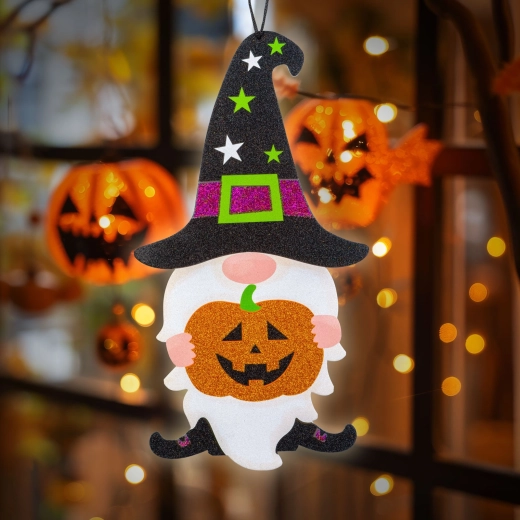 Hængende Halloween-dekoration med nisse i skum 44 × 26 cm