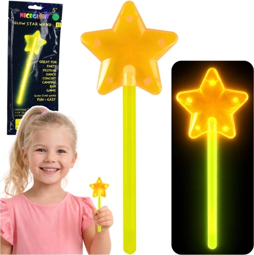Lysende magisk stav med stjerne neon 22 cm