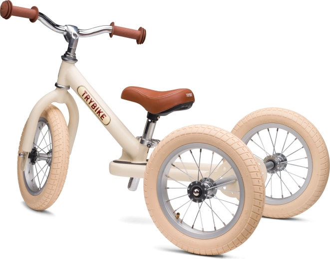 Trybike børneløbecykel 2-i-1 trehjulet og løbecykel creme mat