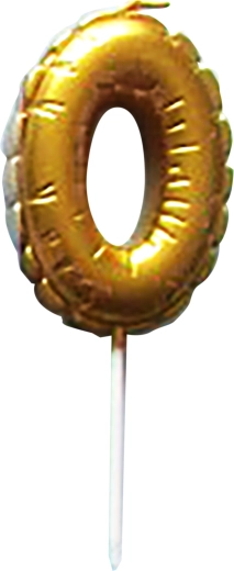 Kagelys tal 0 guld 6 cm