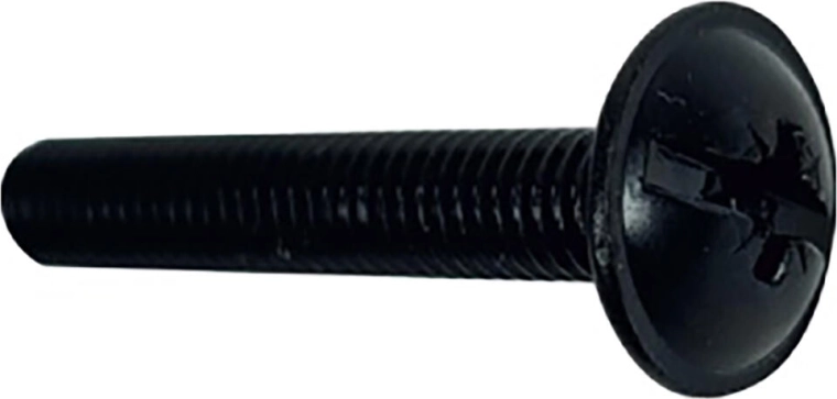 Skruer med rammehoved M4 × 30, sorte (15 stk.)