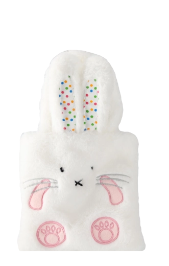 Blød kanin med broderet ansigt