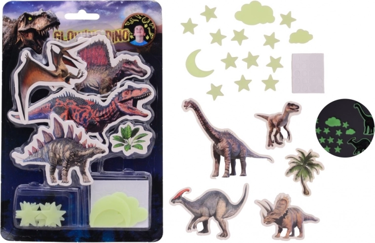 Selvlysende dinosaurer på væggen