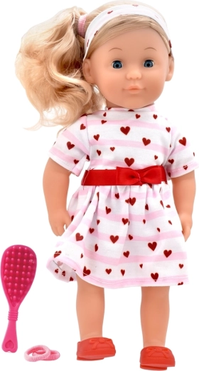 Dolls World dukke Charlotte 36 cm – lyserød prinsesse med hjerter