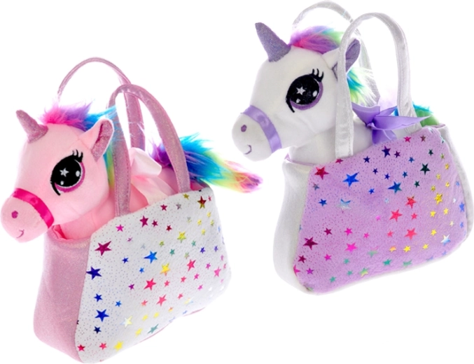 Plys-unicorn med håndtaske 20 cm