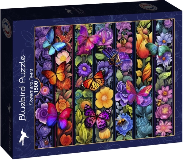 Bluebird-puslespil Blomster og sommerfugle, 1500 brikker