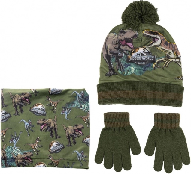 Sæt med dinosaurhue og handsker Jurassic Park