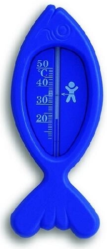 Badeværelsetermometer fisk 15 cm, mix af farver